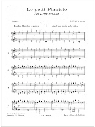 Le Petit Pianiste Opus 823 Volume 1 - CZERNY - Partition - Piano